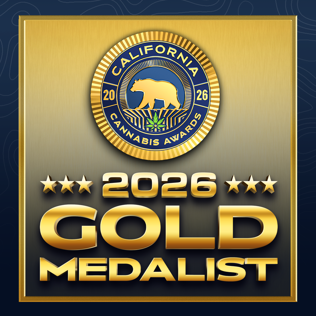 Official 2026 California Cannabis Awards gold medalist artwork